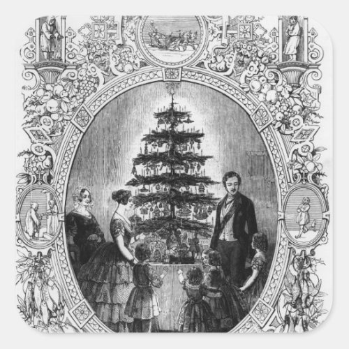 Christmas Tree at Windsor Castle 1848 Square Sticker