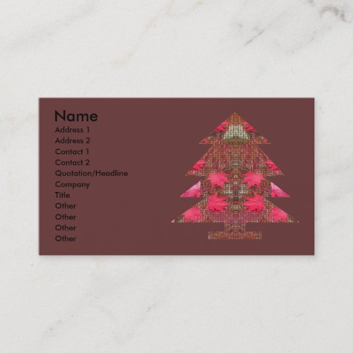 Christmas Tree - Autumn leaves Business Card Template