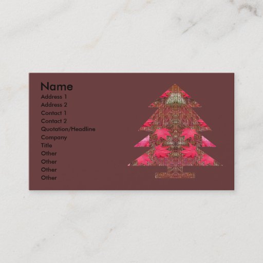 Customizable Christmas Tree - Autumn leaves Business Card Template