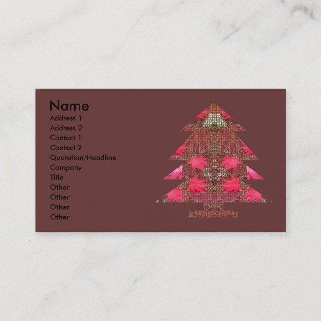 Christmas Tree - Autumn leaves Business Card (Front)