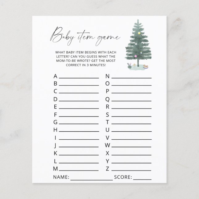 Christmas tree - Baby Item Game (Front)