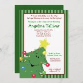 CHRISTMAS TREE Baby Shower 5x7 Invitation Green (Front/Back)