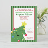 CHRISTMAS TREE Baby Shower 5x7 Invitation Green (Standing Front)