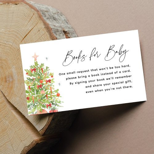 Christmas Tree Baby Shower Books For Baby Enclosure Card