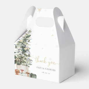 Christmas Tree Baby Shower Favor Box