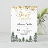 Christmas Tree Baby Shower invitation Winter (Standing Front)
