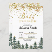 Christmas Tree Baby Shower invitation Winter