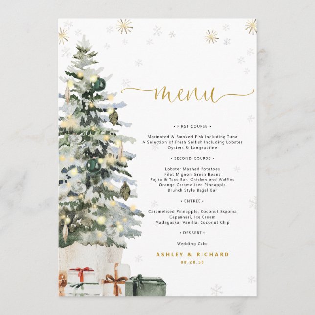 Christmas Tree Baby Shower Menu (Front)