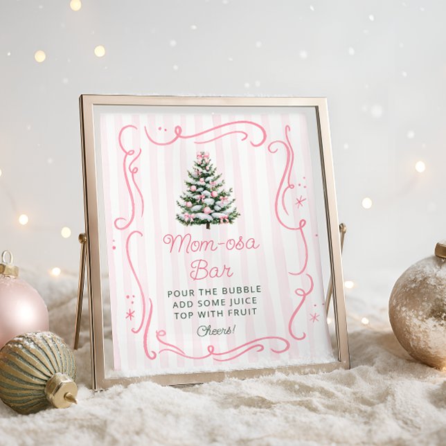 Christmas Tree Baby Shower Mom-osa Bar Poster (Creator Uploaded)
