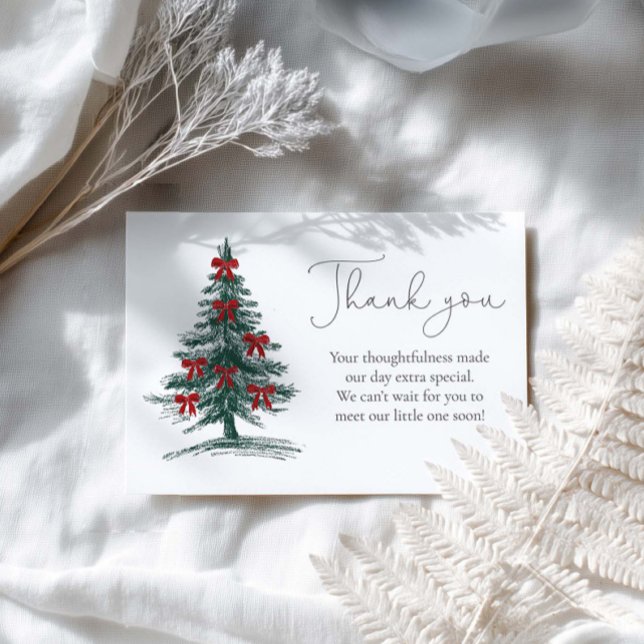 Christmas tree Baby Shower Thank You Card (Creator Uploaded)