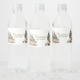 Christmas Tree Baby Shower Water Bottle Label
