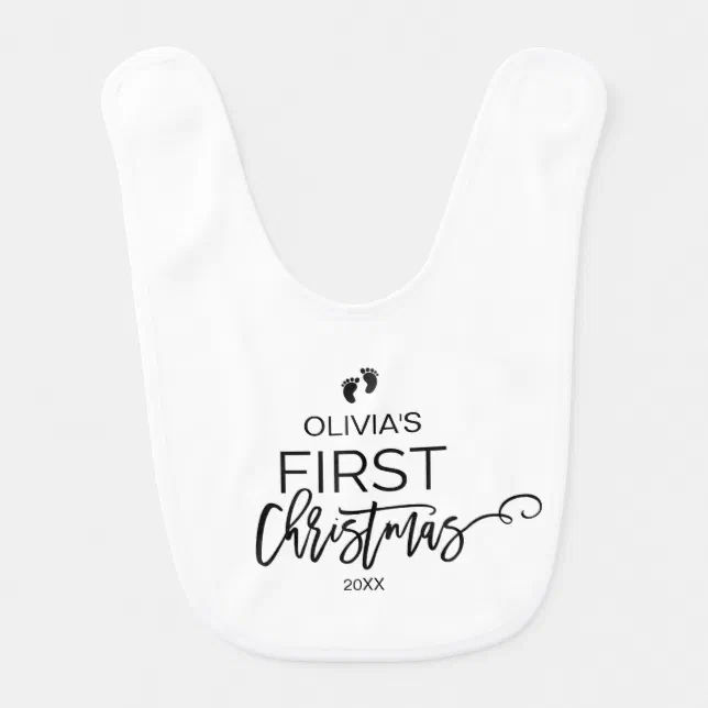 Christmas Tree Baby's First Christmas Bib Zazzle