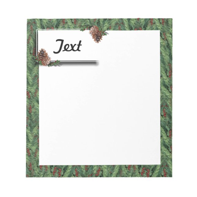 Christmas Tree Background w/Tag Notepad (Front)