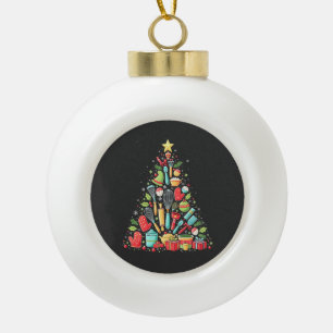 Christmas Tree Baking Chef Cook Xmas  Ceramic Ball Christmas Ornament
