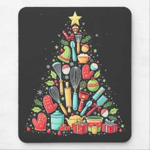 Christmas Tree Baking Chef Cook Xmas Mouse Pad