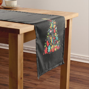 Christmas Tree Baking Chef Cook Xmas  Short Table Runner
