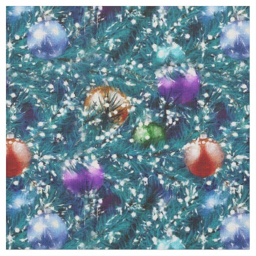Christmas Tree Balls Pattern Fabric