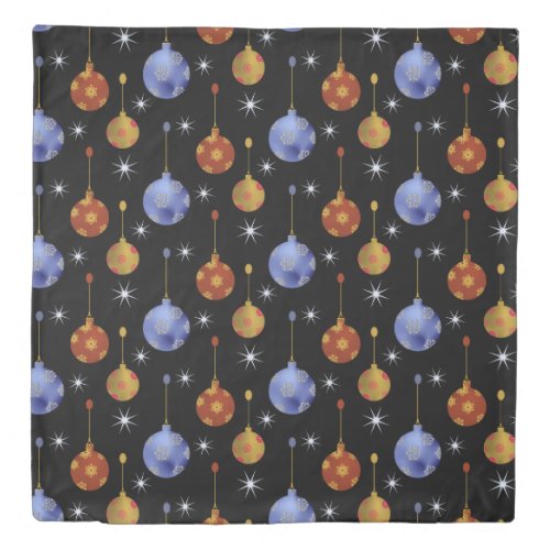 Christmas tree balls red blue yellow  duvet cover