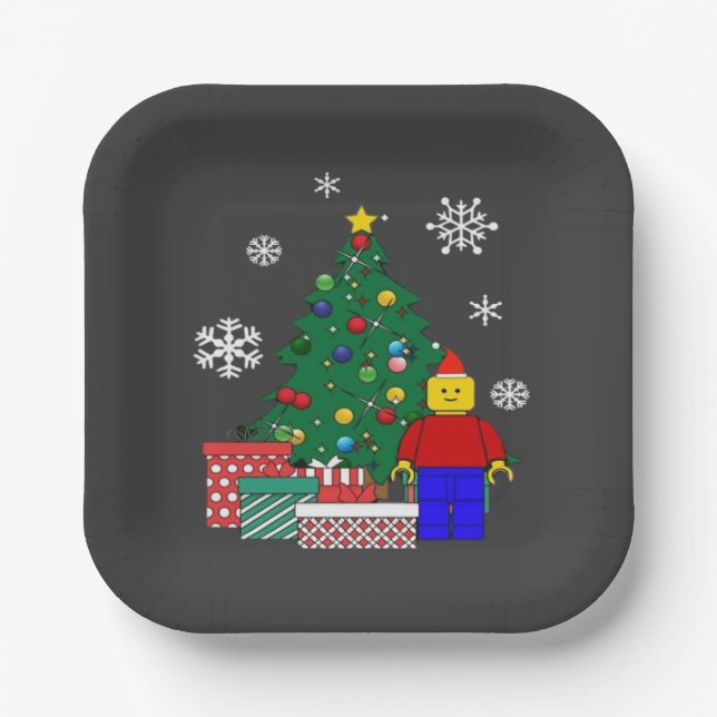  Christmas Tree Baseball  Paper Plates (Front)