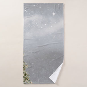Christmas tree bath towel