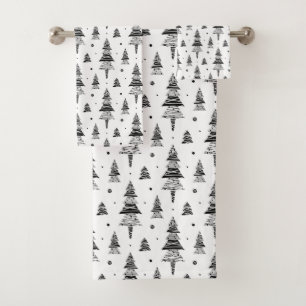 Christmas tree  bath towel set