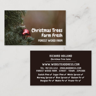 Christmas Tree Bauble, Christmas Tree Sales Business Card
