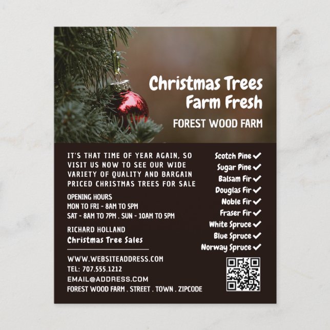 Christmas Tree Bauble, Christmas Tree Sales Flyer (Front)
