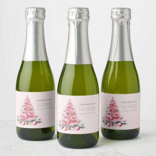 Christmas Tree Baubles Chic Mini Champagne Labels
