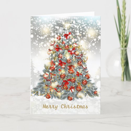 Christmas tree baubles Folded Holiday Card