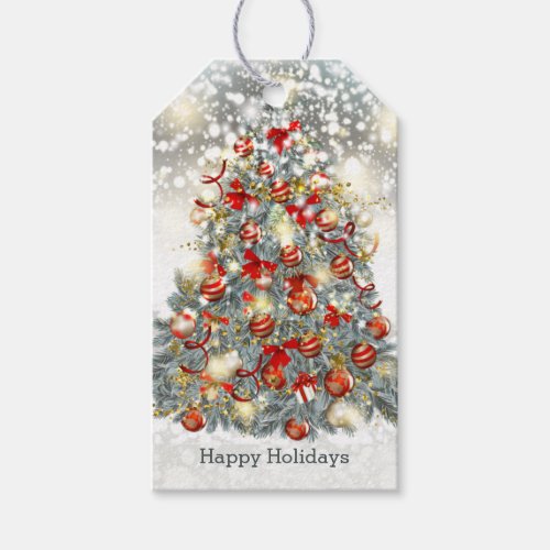 Christmas tree baubles Gift Tag