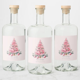 Christmas Tree Baubles Liquor Bottle Label