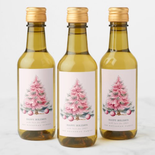 Christmas Tree Baubles Mini Wine Bottle Labels
