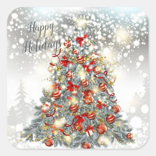 Christmas tree baubles Rectangle Stickers