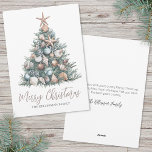 Christmas Tree Beach Holiday Card<br><div class="desc">Get into the holiday spirit with this unique Christmas card featuring a watercolor Christmas tree made of shells, coral, and starfish. The tree is decorated in elegant hues of teal, sage green, tan, brown, and white, with a starfish at the top acting as a festive tree topper. The soft, earthy...</div>