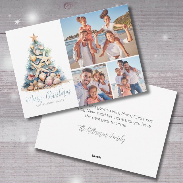Christmas Tree Beach Photo Holiday Card (Christmas Tree Beach Photo Holiday Card)