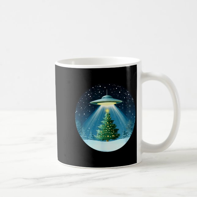 Christmas Tree Beamed By Ufo For Interstellar Holi Coffee Mug (Right)