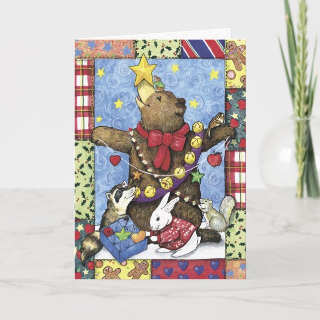 Christmas Tree Bear Holiday Card (Front)
