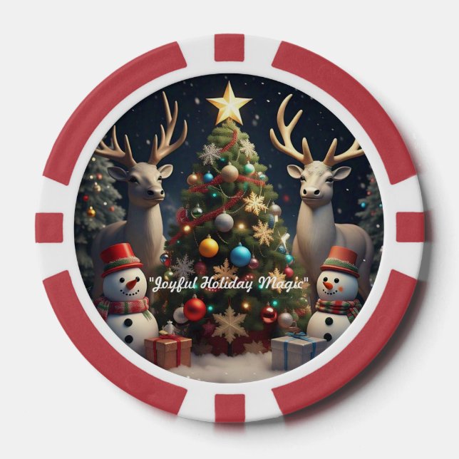"Christmas Tree Beauty" Poker Chips (Front)