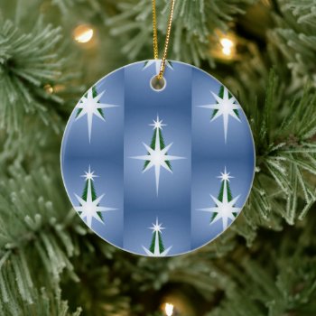 Christmas Tree Bethlehem Star (Blue) Ceramic Ornament