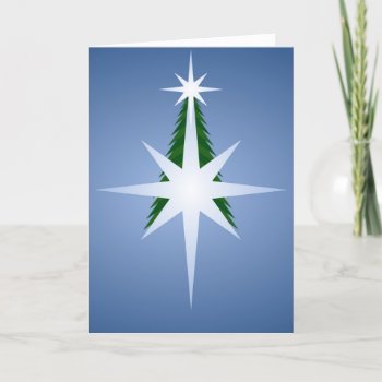 Christmas Tree Bethlehem Star (Blue) Holiday Card