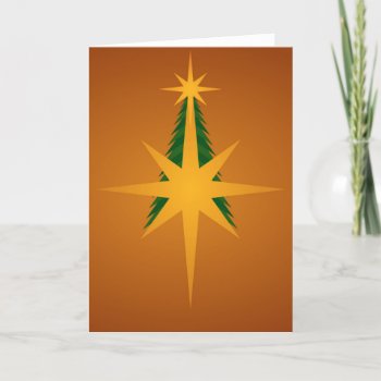 Christmas Tree Bethlehem Star (Gold) Holiday Card