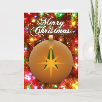 Christmas Tree Bethlehem Star (Gold) Ornament Card