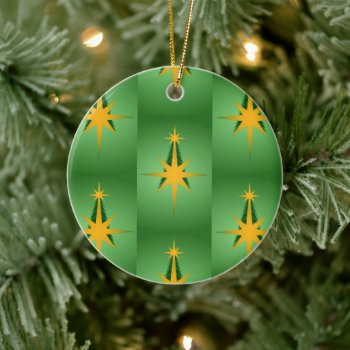 Christmas Tree Bethlehem Star (Green) Ceramic Ornament