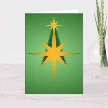 Christmas Tree Bethlehem Star (Green) Holiday Card