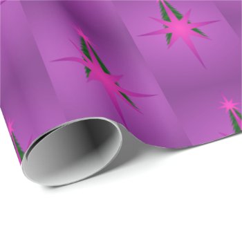 Christmas Tree Bethlehem Star (Pink and Purple) Wrapping Paper
