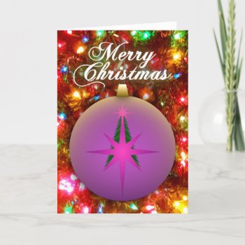 Christmas Tree Bethlehem Star Pink/Purple Ornament Card