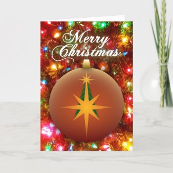 Christmas Tree Bethlehem Star (Red) Ornament Card