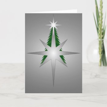 Christmas Tree Bethlehem Star (Silver) Holiday Card