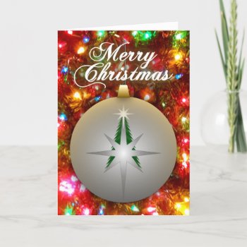 Christmas Tree Bethlehem Star (Silver) Ornament Card
