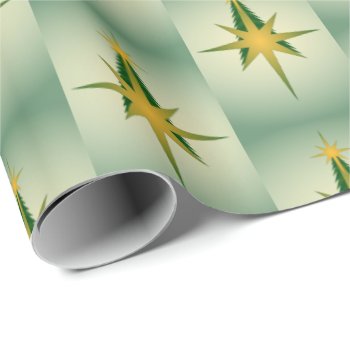 Christmas Tree Bethlehem Star (Yellow and Green) Wrapping Paper